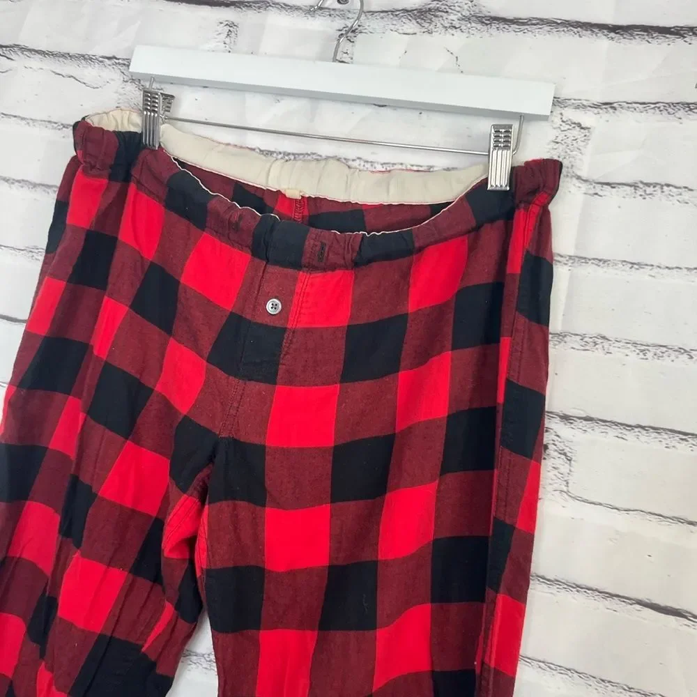 J.Crew Red Black Buffalo Plaid Flannel Pajama Pants Men’s Small Cotton Lounge